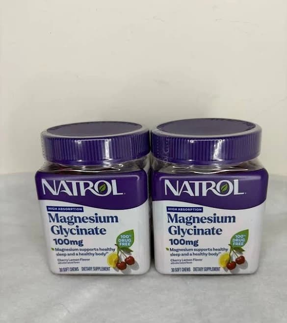 2-natrol High Absorption Magnesium Glycinate Chews, 30 Ct Ea, Exp