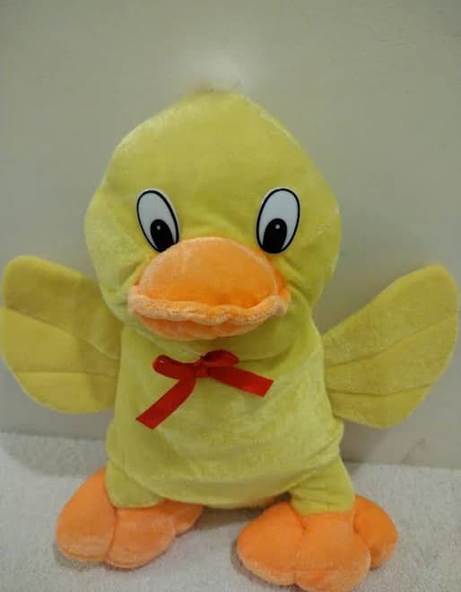 Easter Yellow Duck Plush 12in Bones Pictures & Toys W Orange Beak