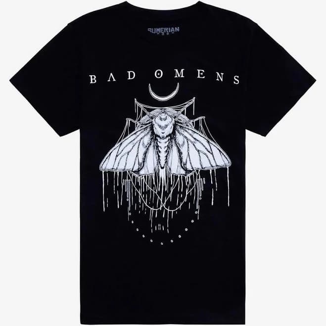 Bad Omens Girls Moth Boyfriend Fit Graphic T-Shirt