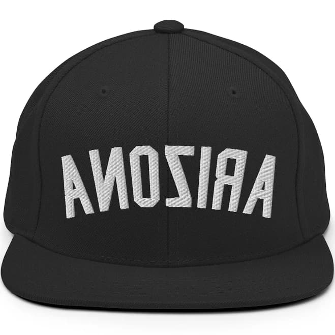 3D Puff Embroidery Arizona Backwards Hat