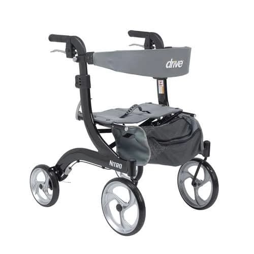 Drive Medical Nitro Aluminum Rollator, Red, Black or White