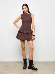 High Waist Pleated Bubble Hem Mini Skirt｜AiiRZ