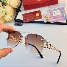 Rimless leopard head sunglasses