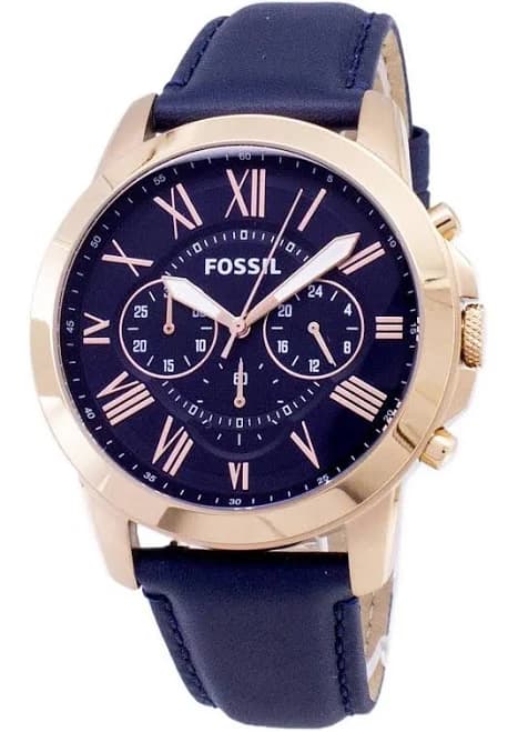Men's Grant Quartz Stainless Steel and Leather Chronograph Watch