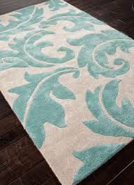 Blue Aloha Antique White/Light Turquoise Area Rug - Froy.com