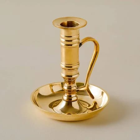 Solid Brass Chamberstick Candle Holder