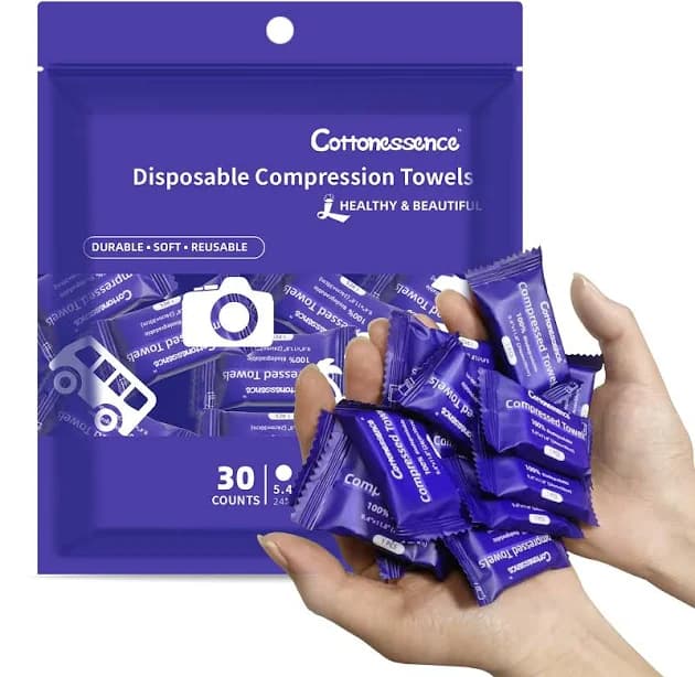 Cottonessence Premium Compressed Towels 30-Pack