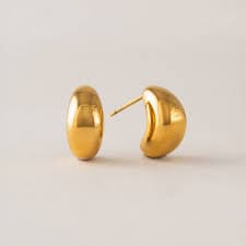 Wholesale Crest Dome Hoop Earrings | 18K Gold PVD | Hypoallergenic for your store - Faire
