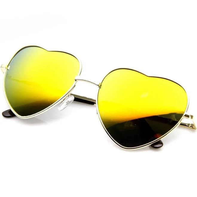 Women's Heart Shape Metal Sungalsses with Revo Lenses