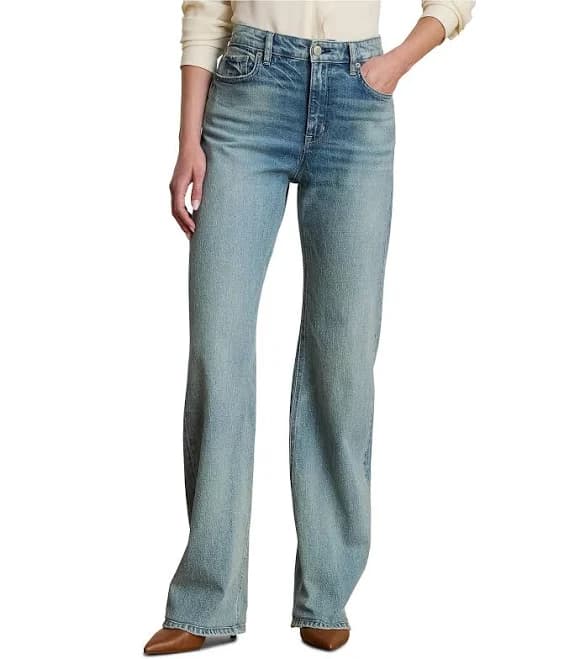Ralph Lauren Women's High-Rise Wide-Leg Jeans