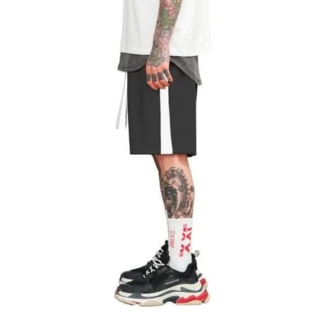 Ma Croix Men's Elastic Waist Stripe Track Shorts