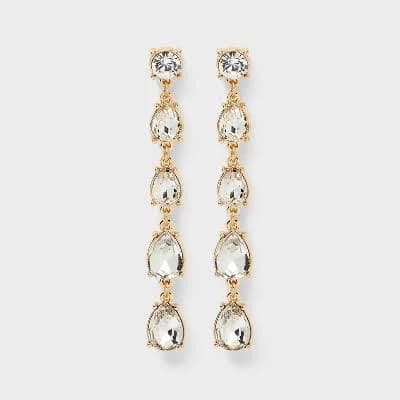 A New Day Teardrop Stone Linear Earrings