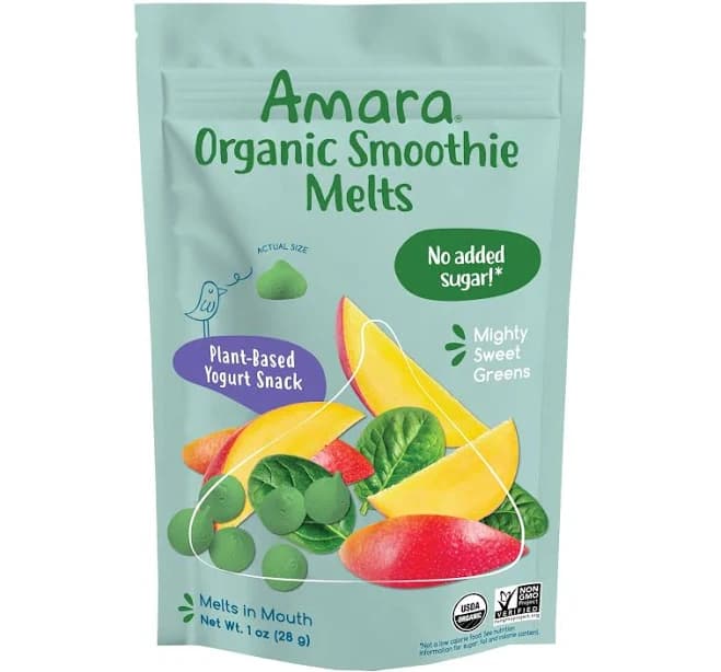 Amara Mighty Sweet Greens Organic Yogurt Snack Smoothie Melts