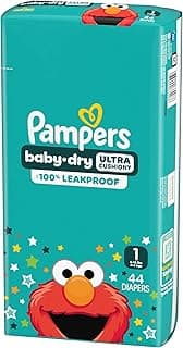 Diapers - Baby Dry - Size 1, 44 Count, Absorbent Disposable Infant Diaper (Packaging May Vary)