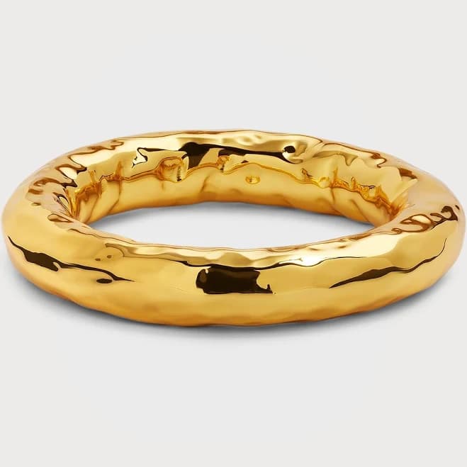 Hammered Gold Chunky Stacking Bangle