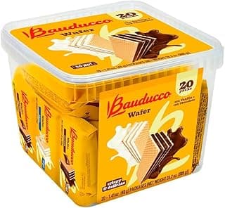 Bauducco Chocolate & Vanilla Wafer Cookies - Convenient Single Serve Wafer Cookies With 3 Layers of Cream - Delicious Sweet Snack on the go or Dessert 28.2oz (Pack of 20)