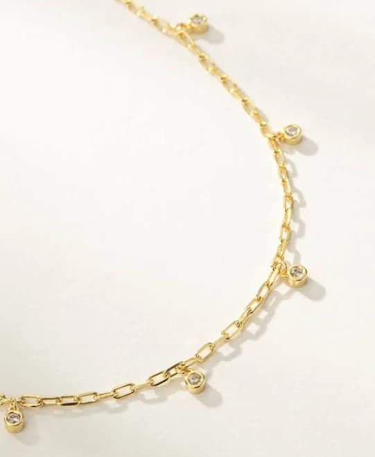 Uncommon James Glimmer Gem and Chain Necklace in Gold
