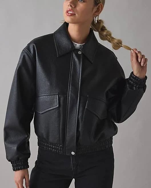 Urban Outfitters Casey Faux Leather Bomber Jacket