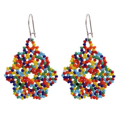 Glass Beaded Dangle Earrings