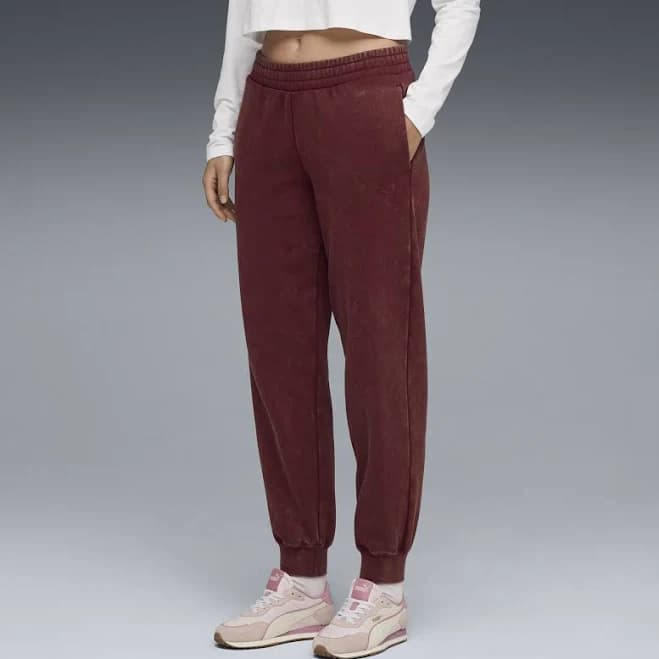 PUMA Women's Elevated Essentials Acid Wash Fleece Sweatpants