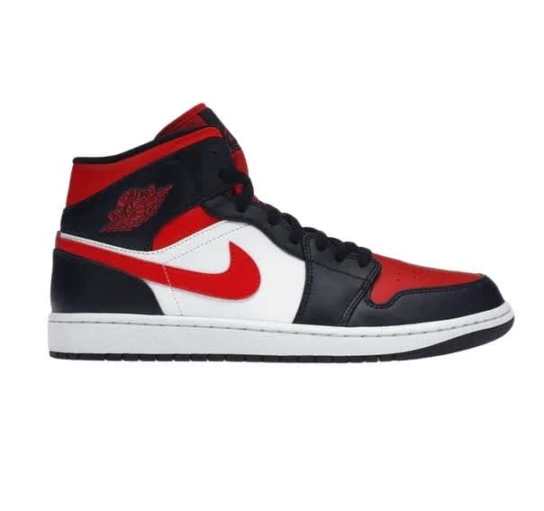 Nike Kids' Jordan 1 Mid Shoes - Black / Fire Red / White 11.0
