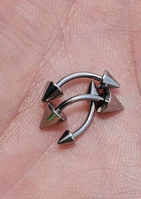 Spike Cone Eyebrow Curved Barbell Ring Eyebrow Jewelry