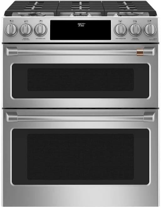 Cafe 30" Smart Slide-In Front-Control Dual-Fuel Double-Oven Range