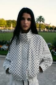 POLKA DOT BOMBER JACKET - Black / White | ZARA Thailand