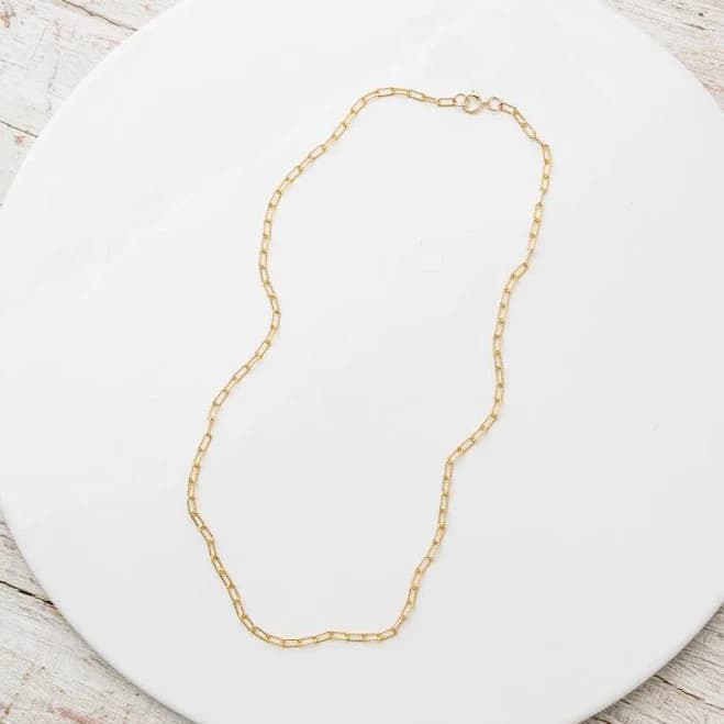 Shimmer Paperclip Chain Layering Necklace