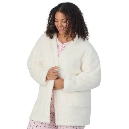Aria Women's Cozy Sherpa 32 Sleepwear Cardigan