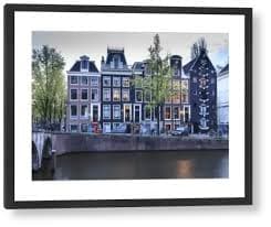 Old Gabled Houses Print, Amsterdam Canal at Dusk. Art Prints, Posters & Puzzles from Robert Harding