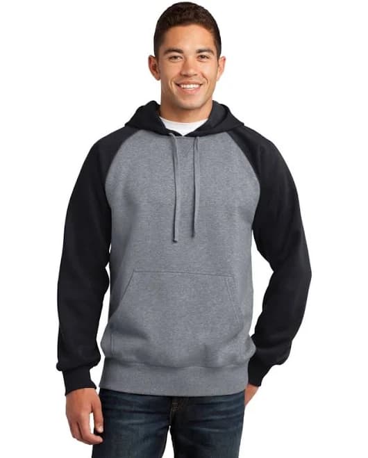Sport-Tek ST267 Raglan Colorblock Pullover Hooded Sweatshirt
