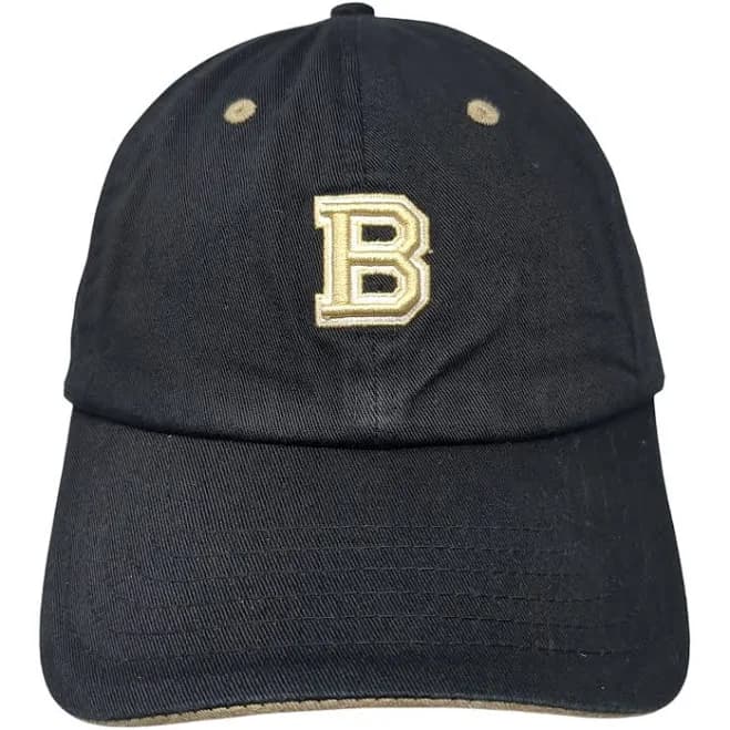 B Slideback Baseball Cap Black One Size Adjustable Embroidered Kb