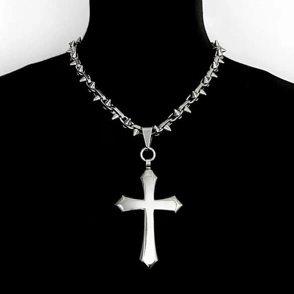 Punk Gothic Y2k Stainless Steel Cross Necklace
