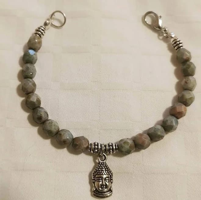 Handmade Beaded Charm Bracelet with Semi-Precious Stones