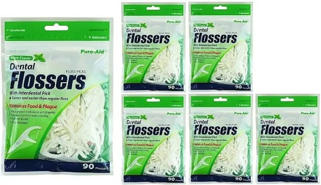 6 X 90 (540pcs.) Dental Floss Mint Flavored Toothpick Oral Cleaning