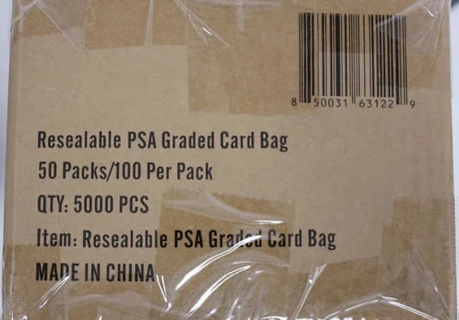 (5000) Humongous Hoard Resealable PSA Graded Card Bags - 50 Packs of 100 Case | Standard 35 Pt Compatible Card Thickness | Standard