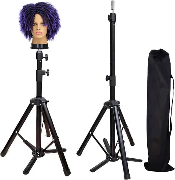 Gen'C Béauty Sturdy and Adjustable Wig Stand Tripod Black