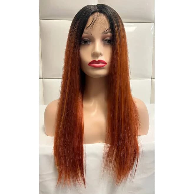 Dark Roots Auburn Ginger Copper Lace Front Wig
