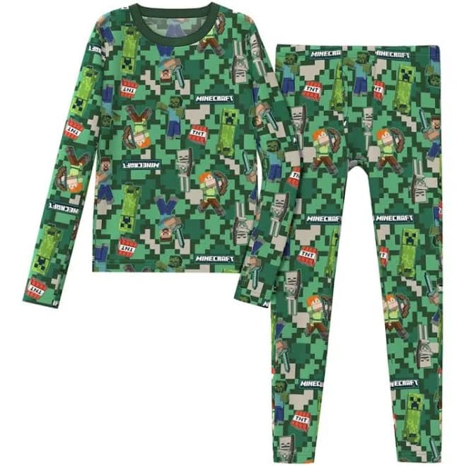 Minecraft Boys Stretch Poly Crew & Pant Set