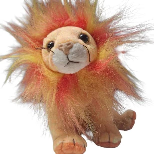 Ty Beanie Baby Bushy 2000 Lion Plush Orange Neon Cat Jungle Vintage
