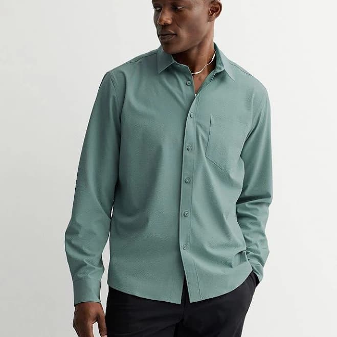 FLX Men's Standard-Fit Long Sleeve Button-Down