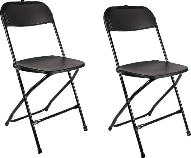 BTExpert Plastic Folding Chair Steel Frame High Capacity Office