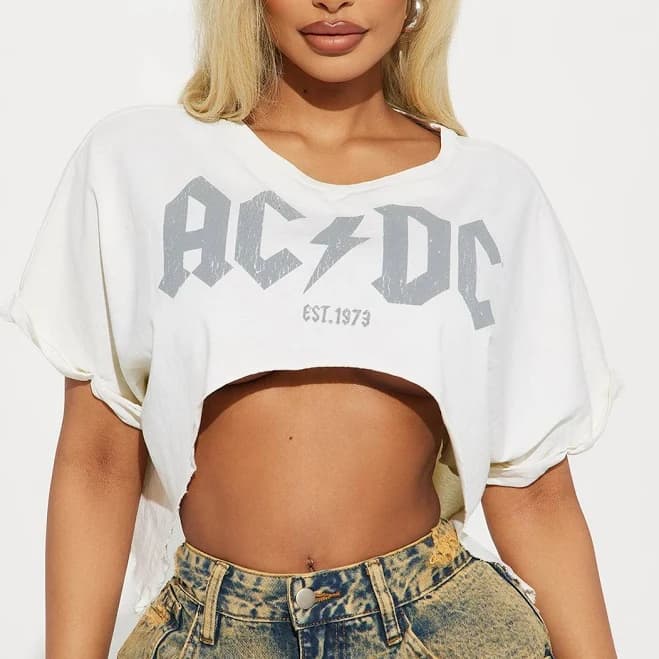 Fashion Nova Cropped Graphic T-Shirt