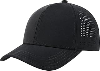 Men Structured Baseball Cap Side Laser Cut Vented Performance Hat for Outdoor Activities