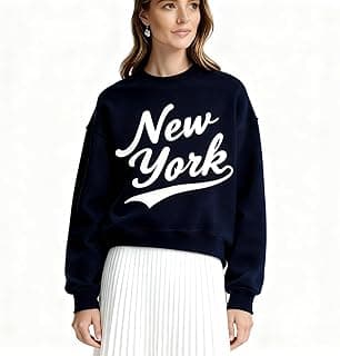 Women Oversize Crewneck Sweatshirt, Letter Graphic Long Sleeve Pullover Casual Comfortable Top for Winter Wear