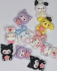 0pcs Hello Kitty Friends Resin Flatback Cabochon Charms – DIY Decoden, Phone Case, Jewelry, Nail Art & Craft Supplies