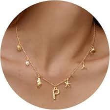 Dochais letters chain for women 14k gold plated letters A to z initial charm necklace with letter pendant ocean jewelry personalized gifts for girl, Brass : Amazon.com.be: Fashion
