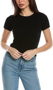 Amazon.com: VELVET BY GRAHAM & SPENCER Women's Taya Viscose Rib Shirt, Black, Large : Clothing, Shoes & Jewelry