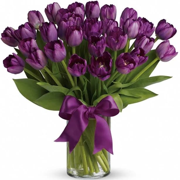 Passionate Purple Tulips Bouquet Standard